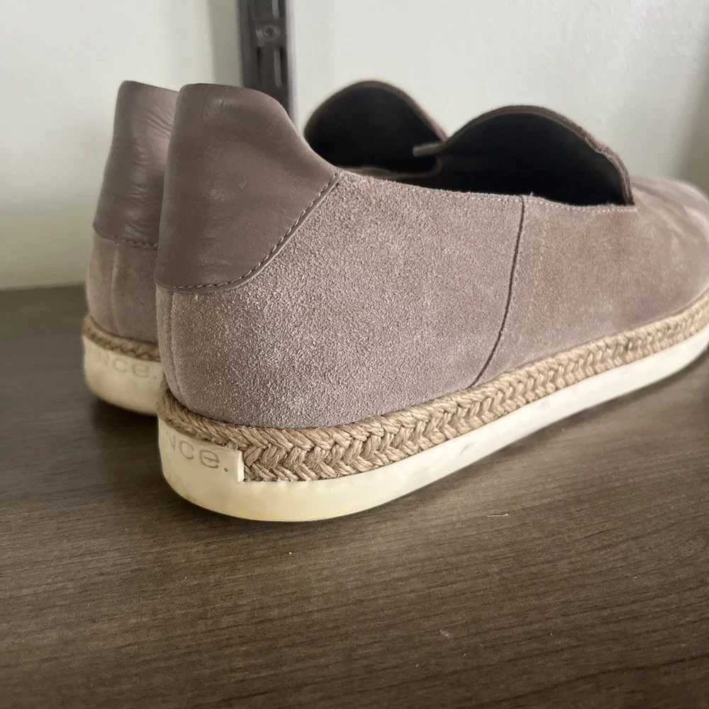 Vince Acker Espadrille Suede Comfort Shoes Womens 9.5 M Tan Slip On Flats‎